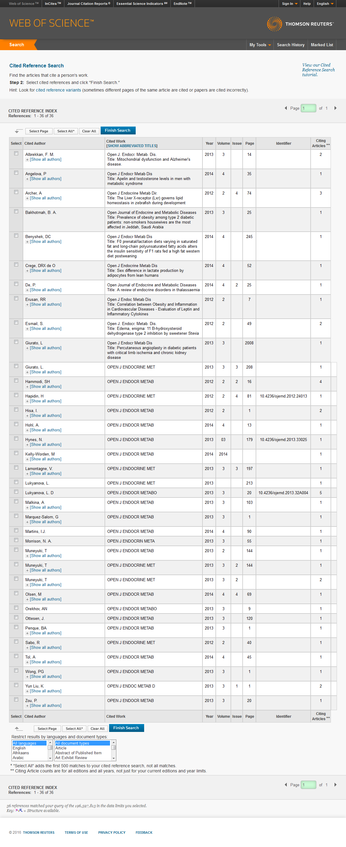 OJEMD has been tracked for Impact Factor by Thomson Reuters (ISI)