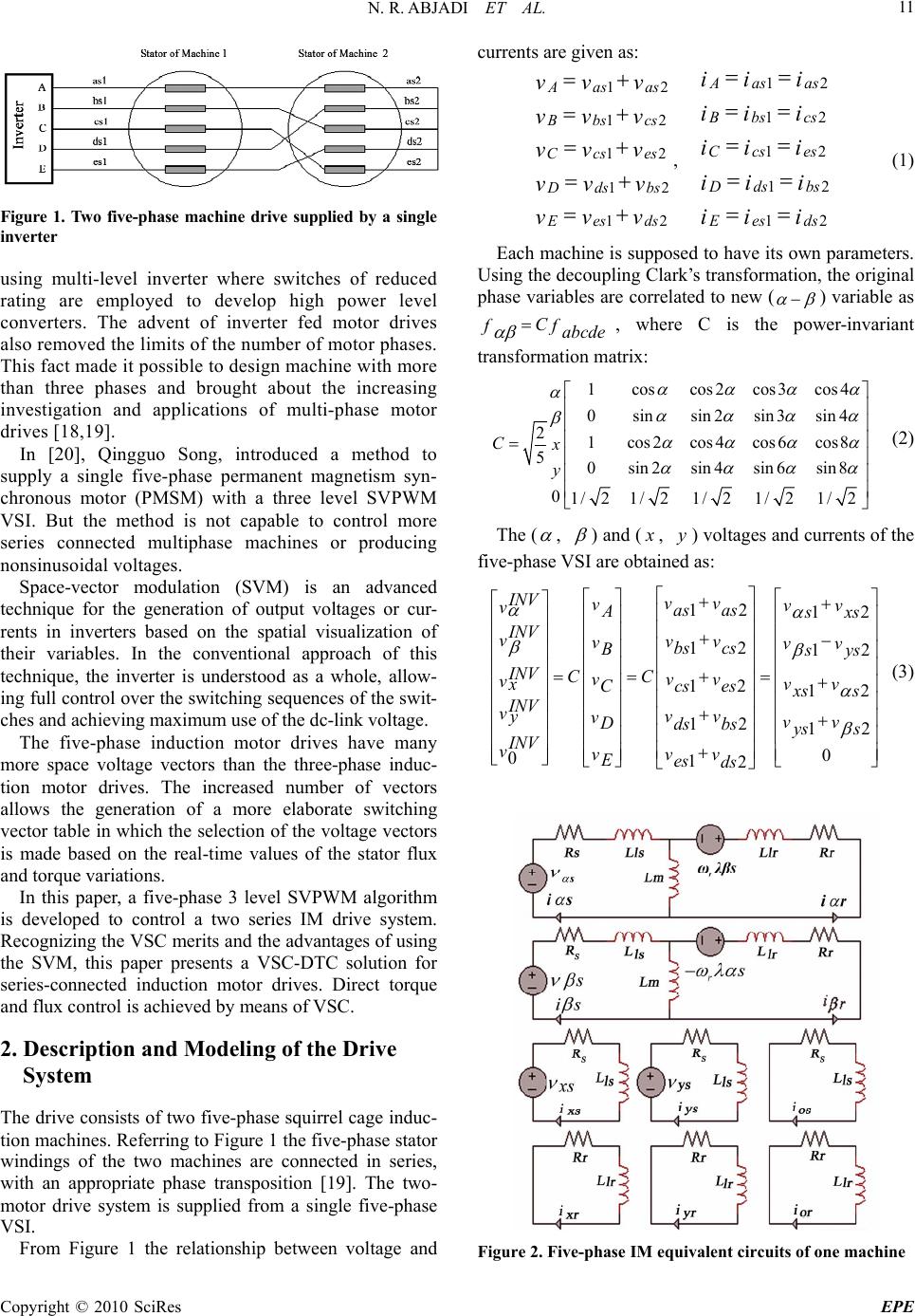 Three-Level Five-Phase Space Vector PWM Inverter for a Two Five-Phase ...