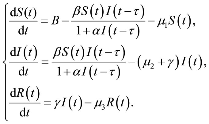 Analysis of a Delayed SIR Model with Exponential Birth and Saturated ...