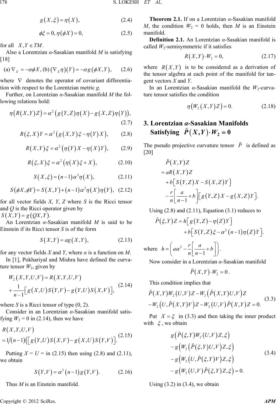 On Lorentzian α-Sasakian Manifolds