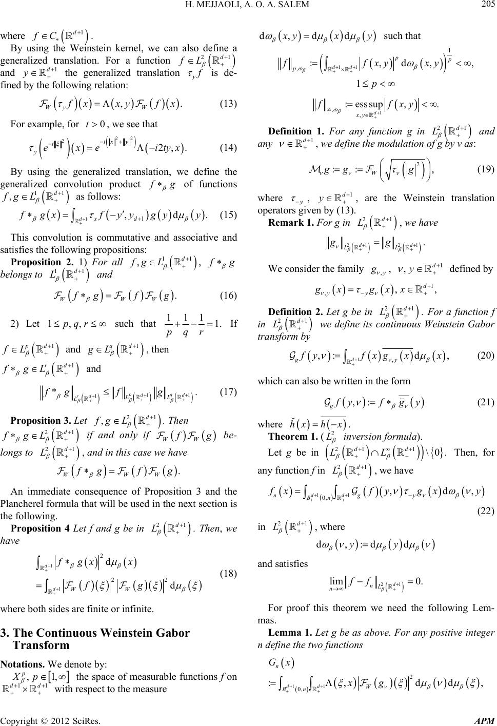 Weinstein Gabor Transform And Applications