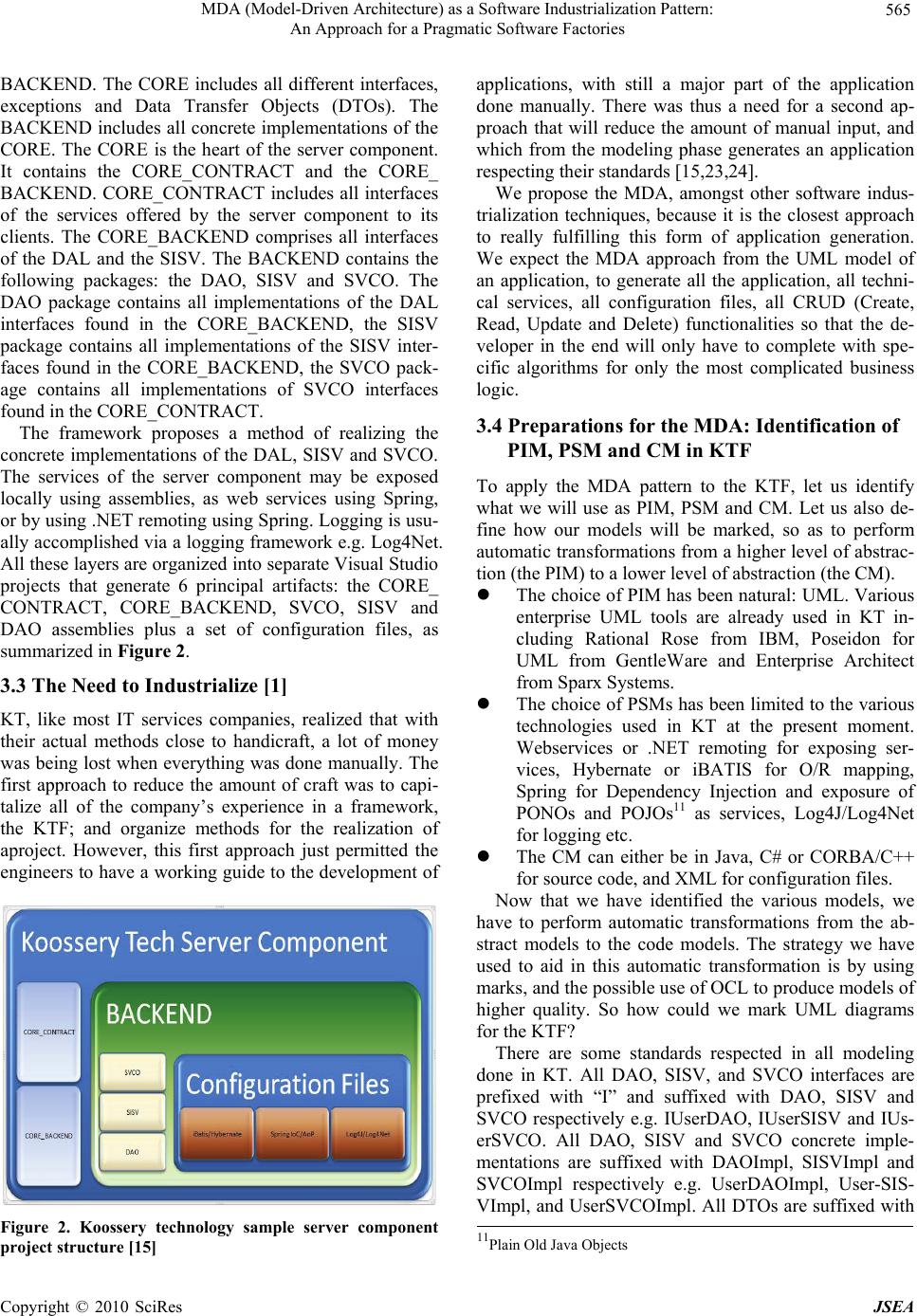 Mda Inca MDA (Model-Driven Architecture) as a Software Industrialization Pattern ...