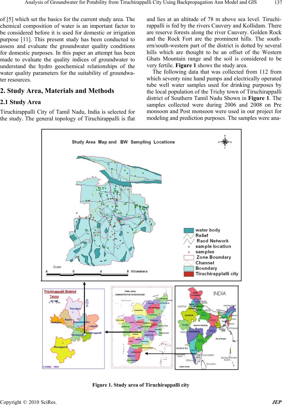 Analysis of Groundwater for Potability from Tiruchirappalli City Using ...