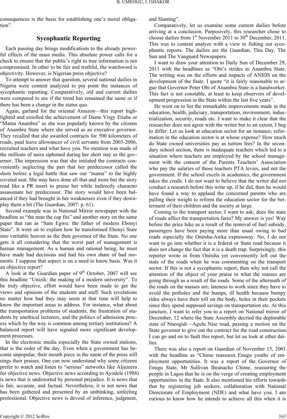 Sycophancy and Objective Journalism