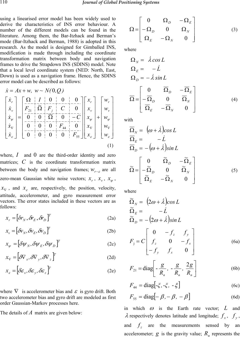 Ins Error Influence of Dynamics and Trajectory on Integrated GPS/INS Navigation ...