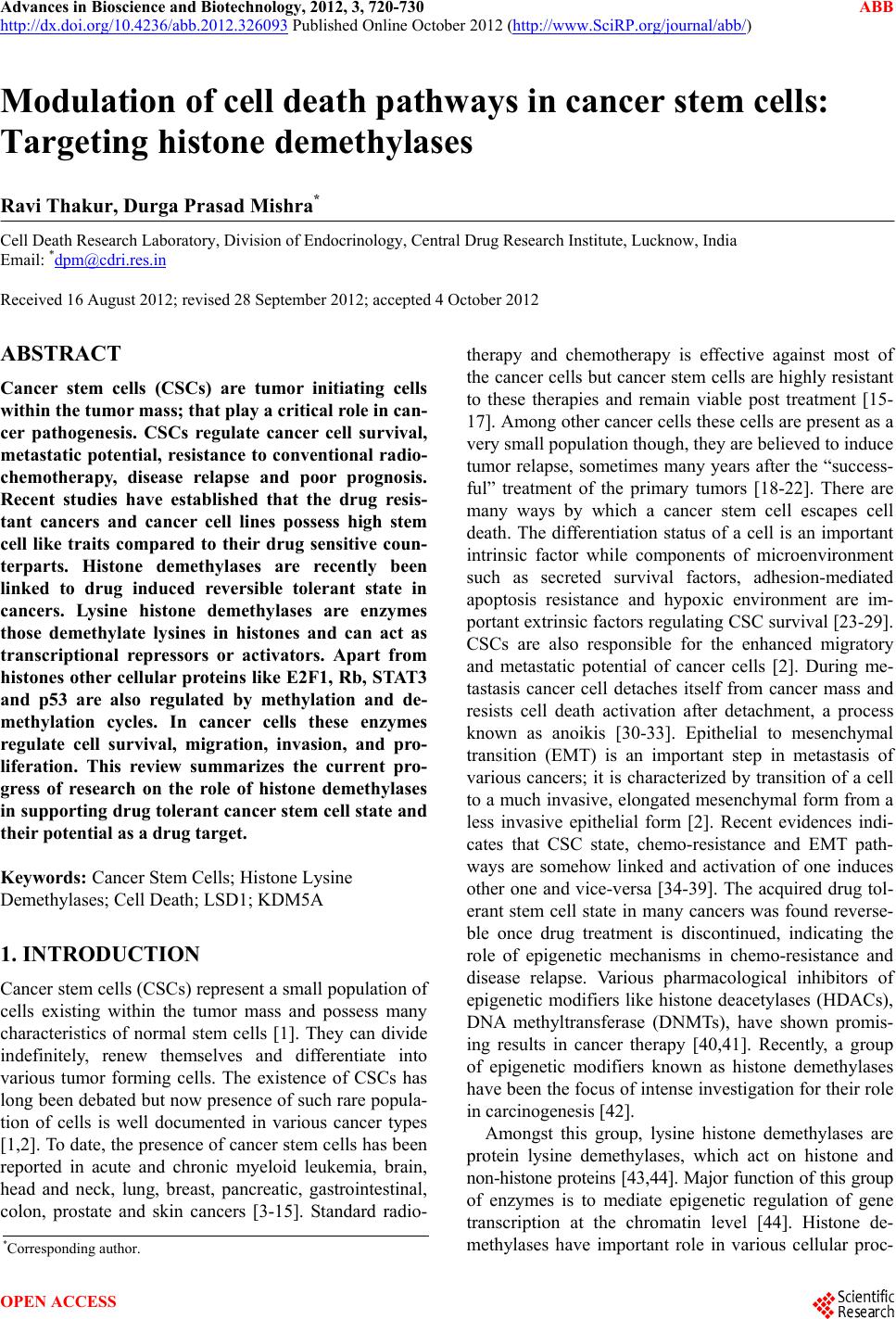 Modulation of cell death pathways in cancer stem cells: Targeting ...