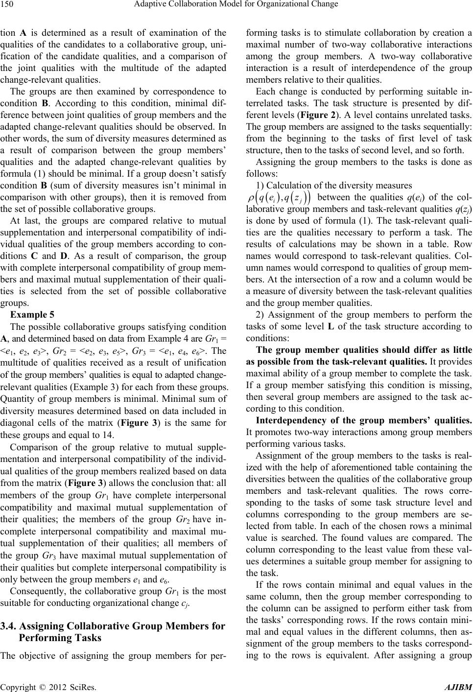 Adaptive Collaboration Model for Organizational Change