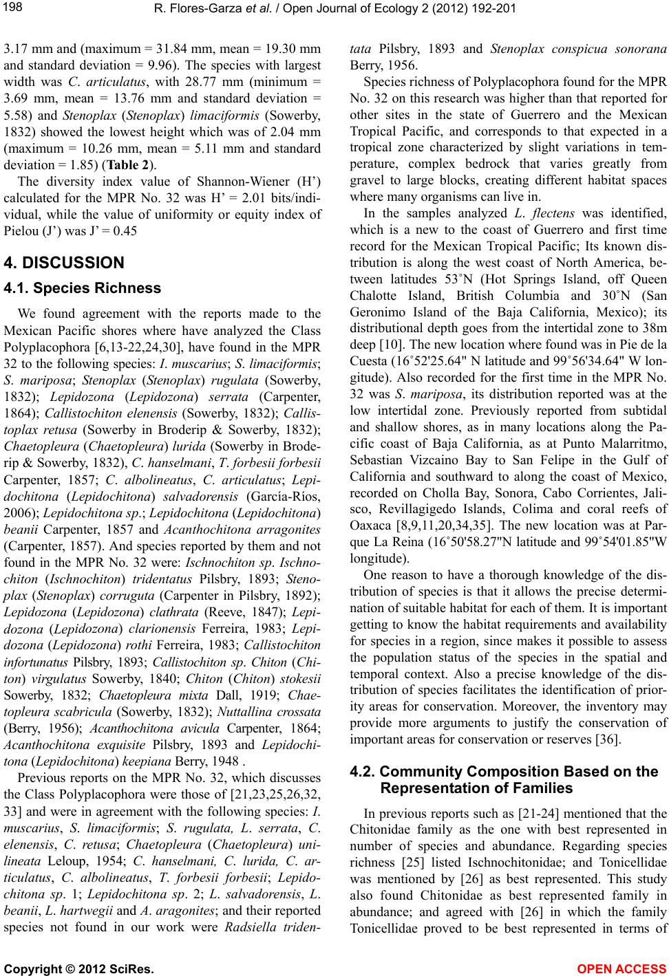 polyplacophora species richness, composition and distribution of
