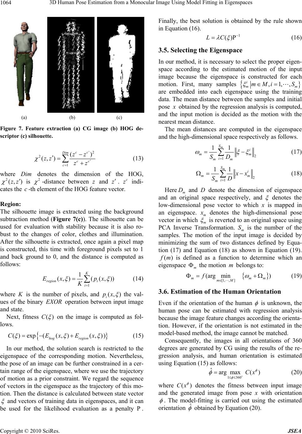3D Human Pose Estimation from a Monocular Image Using Model Fitting in ...