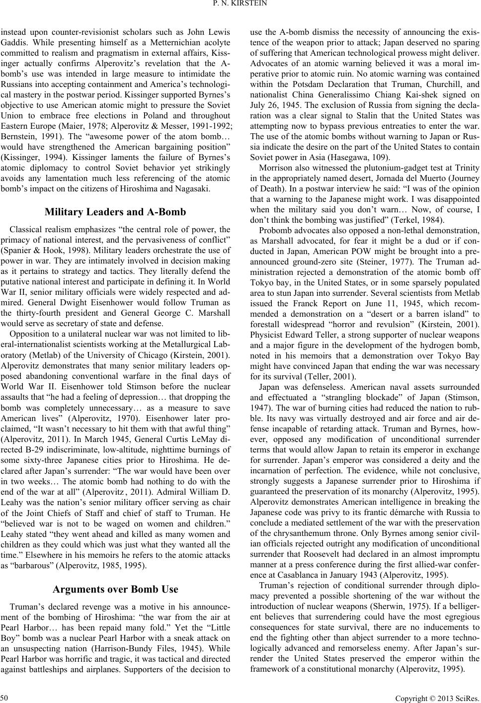 arguments for the atomic bomb