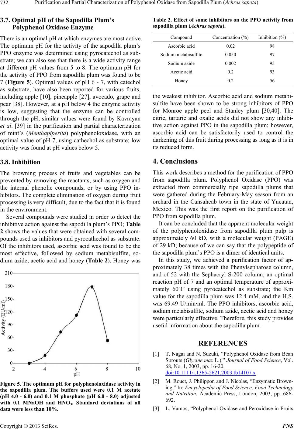 Purification and Partial Characterization of Polyphenol Oxidase from ...