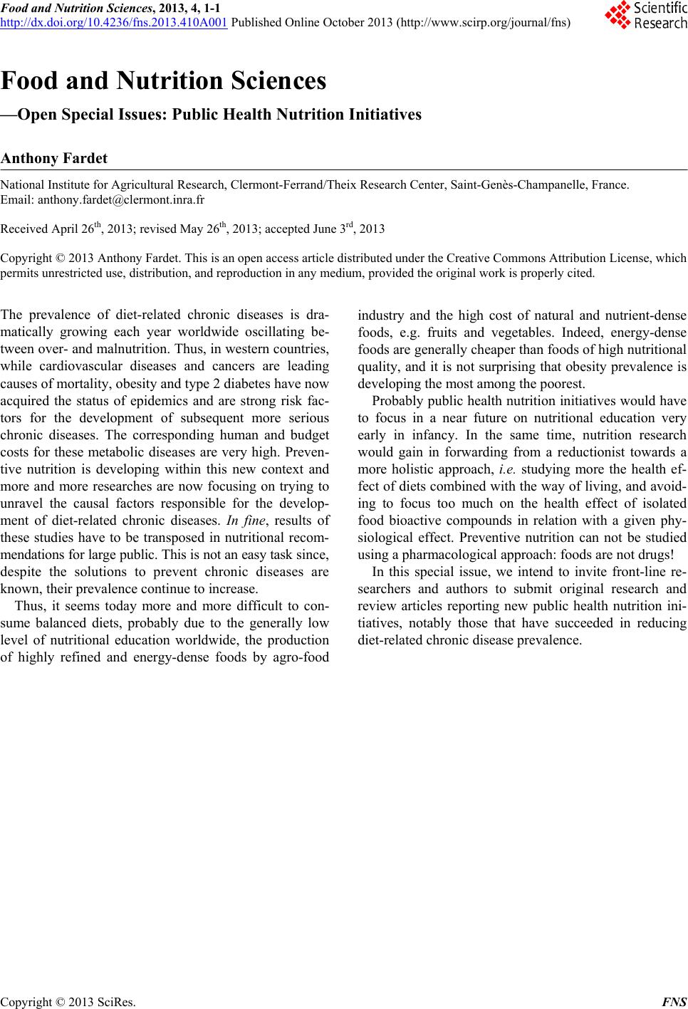 research papers on nutrition and health