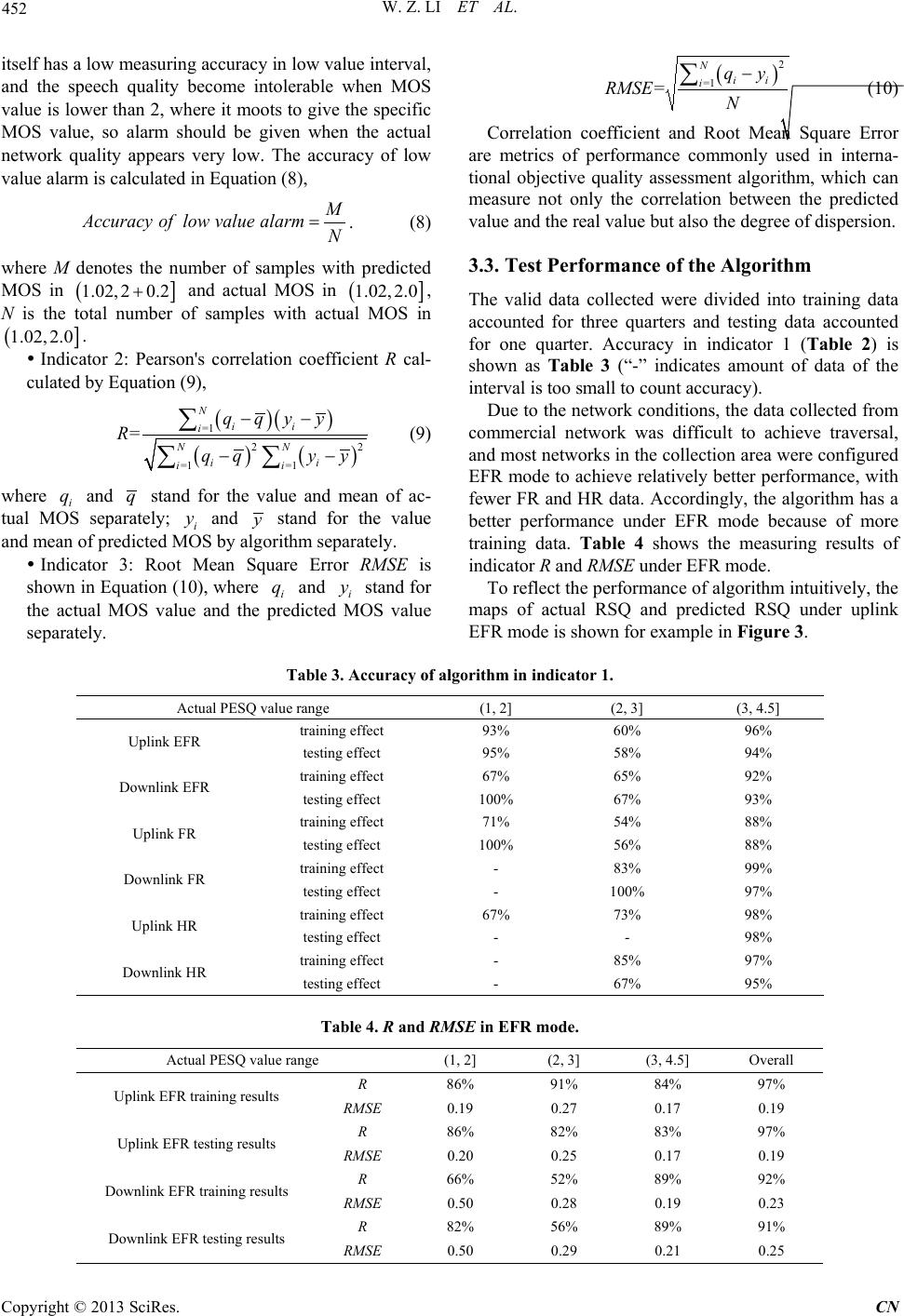 Radio Link Parameters Based QoE Measurement of Voice Service in GSM Network