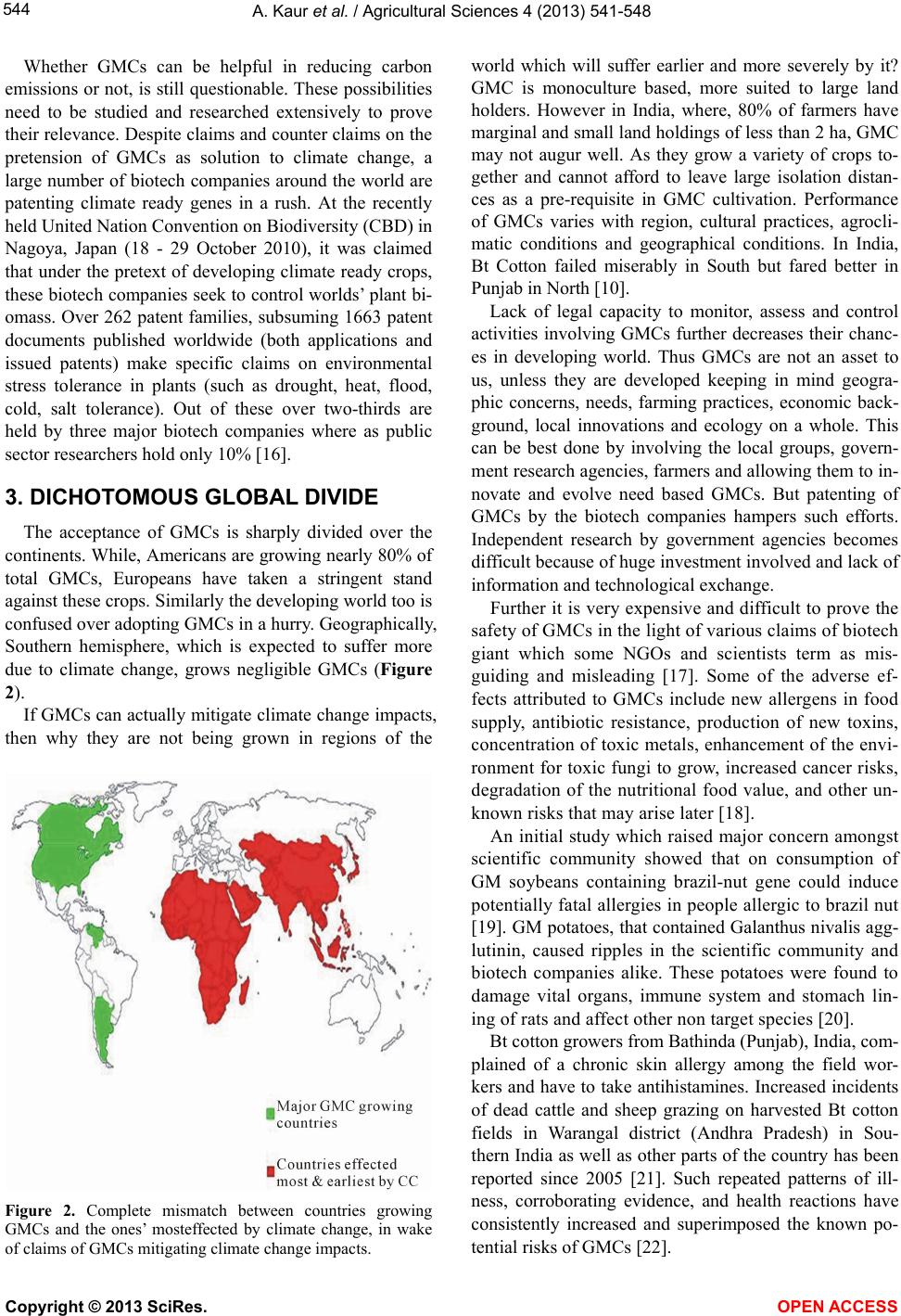 Genetically modified crops and climate change linkages: An Indian ...
