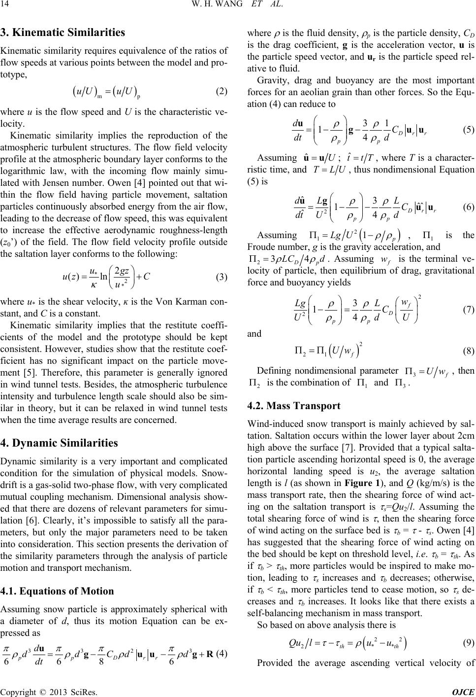 Similarity Study On Snowdrift Wind Tunnel Test
