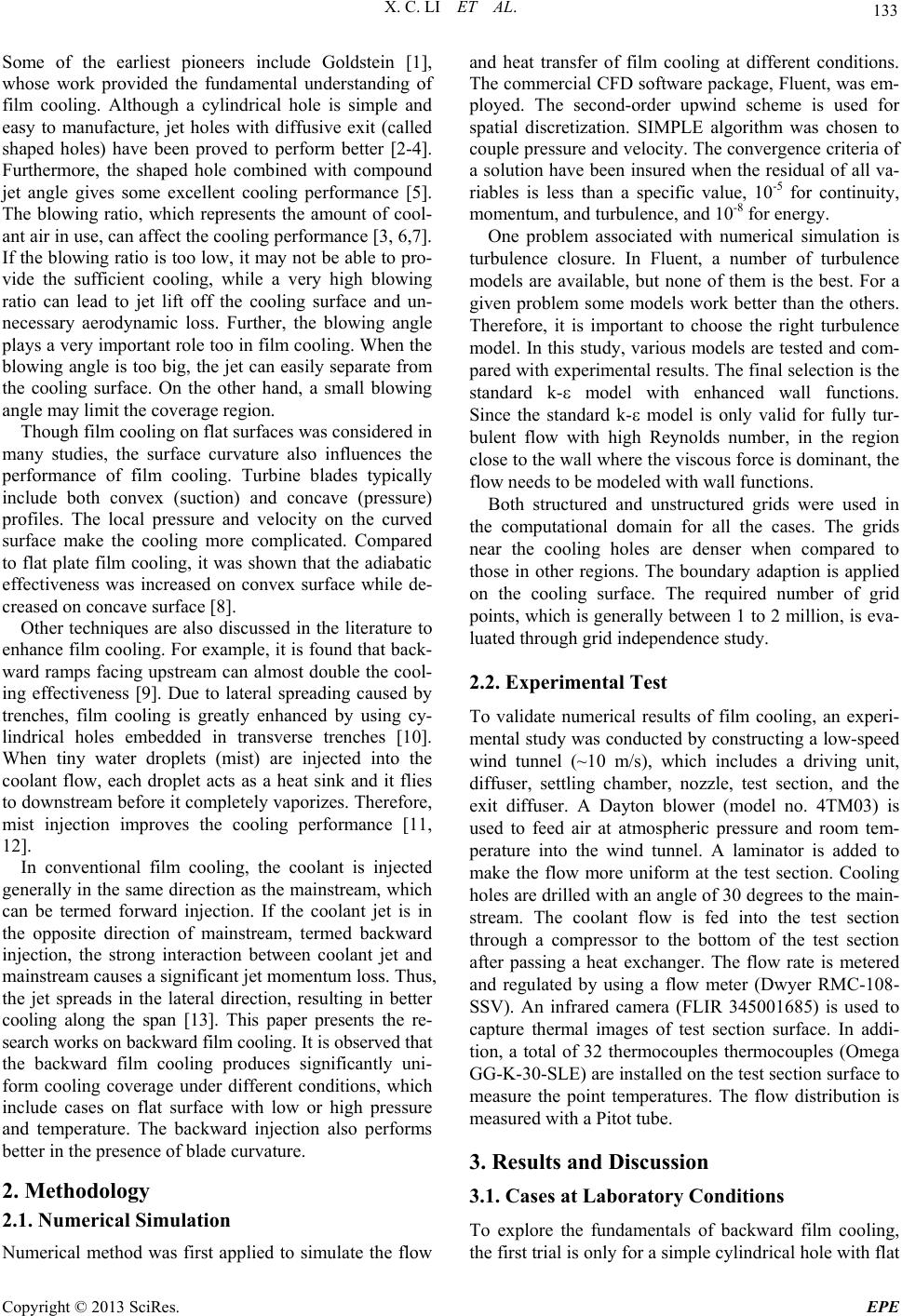 Performance of Gas Turbine Film Cooling with Backward Injection