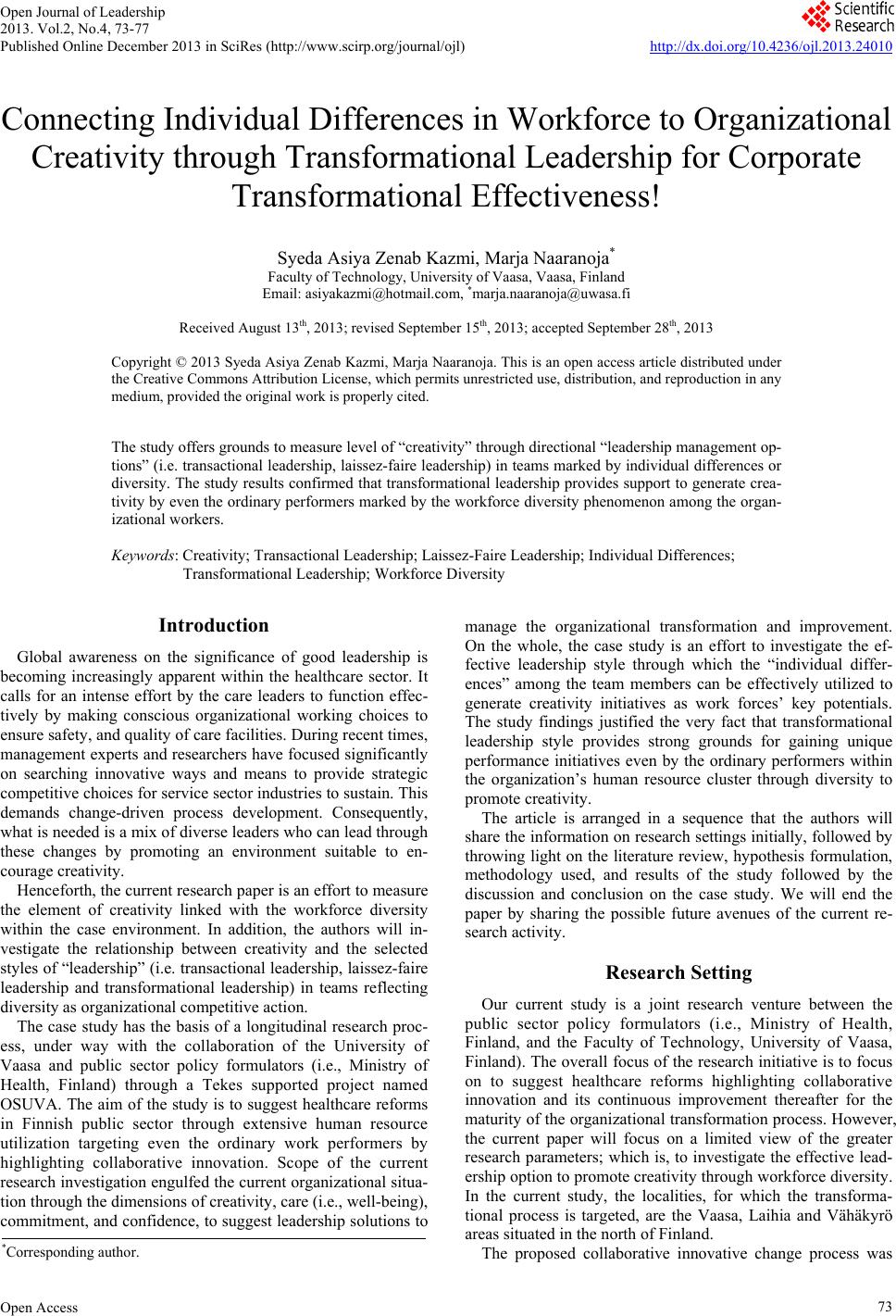 Transformation leadership scholarly articles image