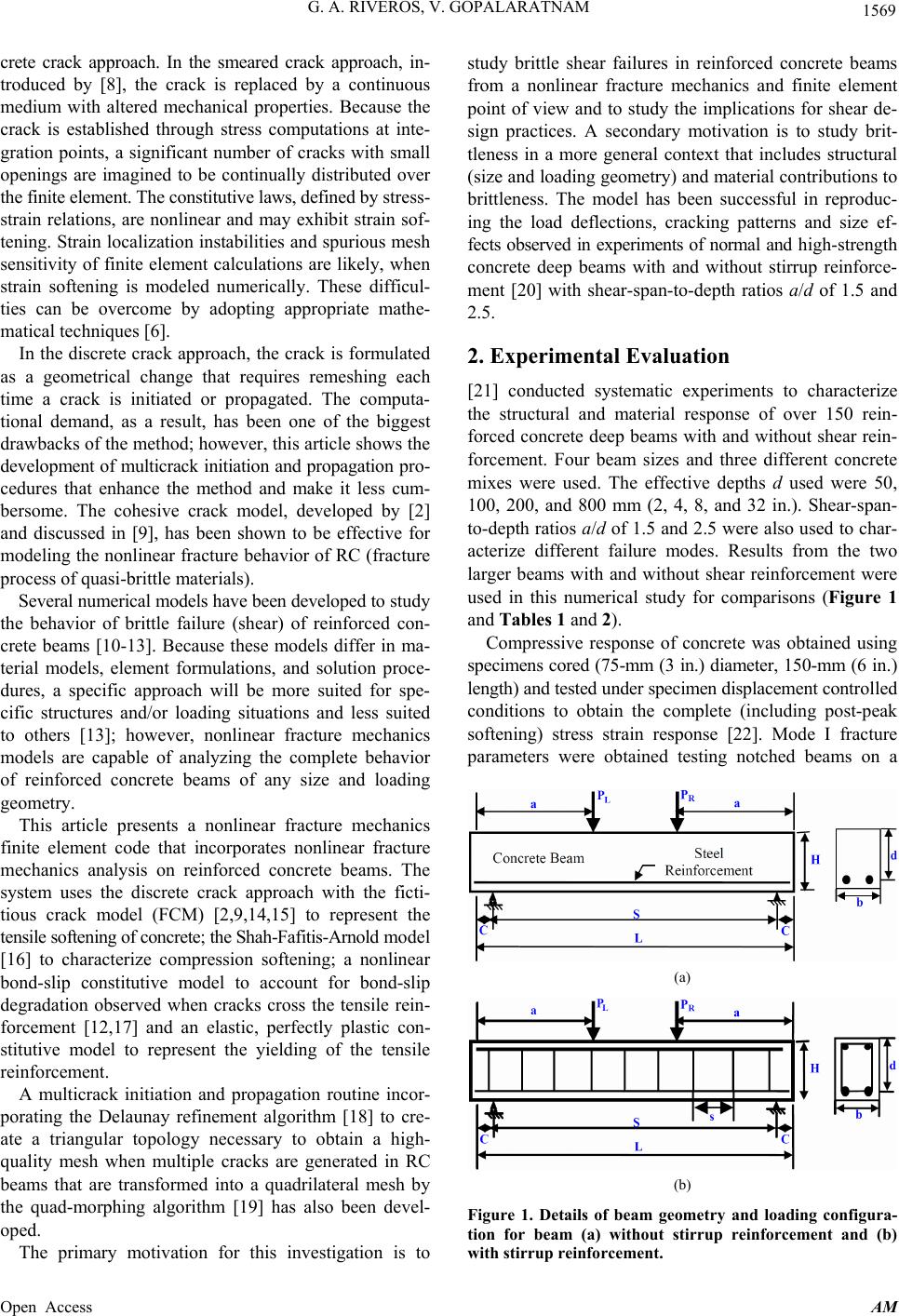 Fracture Response of Reinforced Concrete Deep Beams Finite Element ...