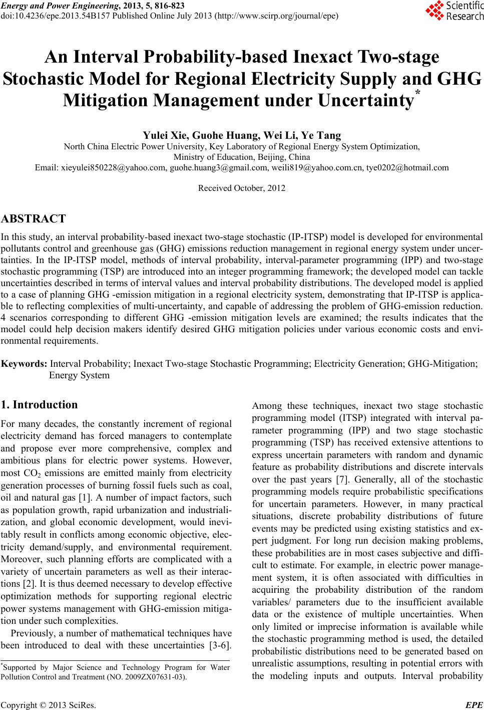 An Interval Probability-based Inexact Two-stage Stochastic Model for ...