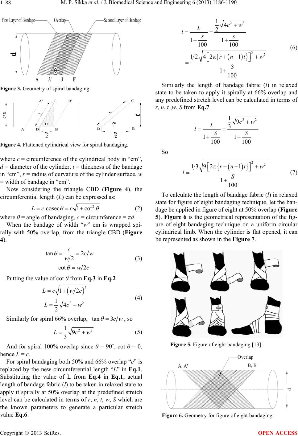 Geometry Of The Bandaging Procedure And Its Application While Wrapping Bandages For Treatment Of Leg Ulcers