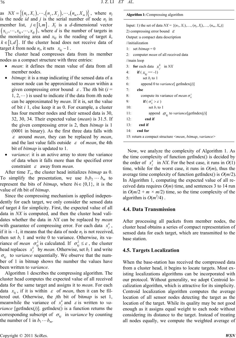 Compressing Information of Target Tracking in Wireless Sensor Networks