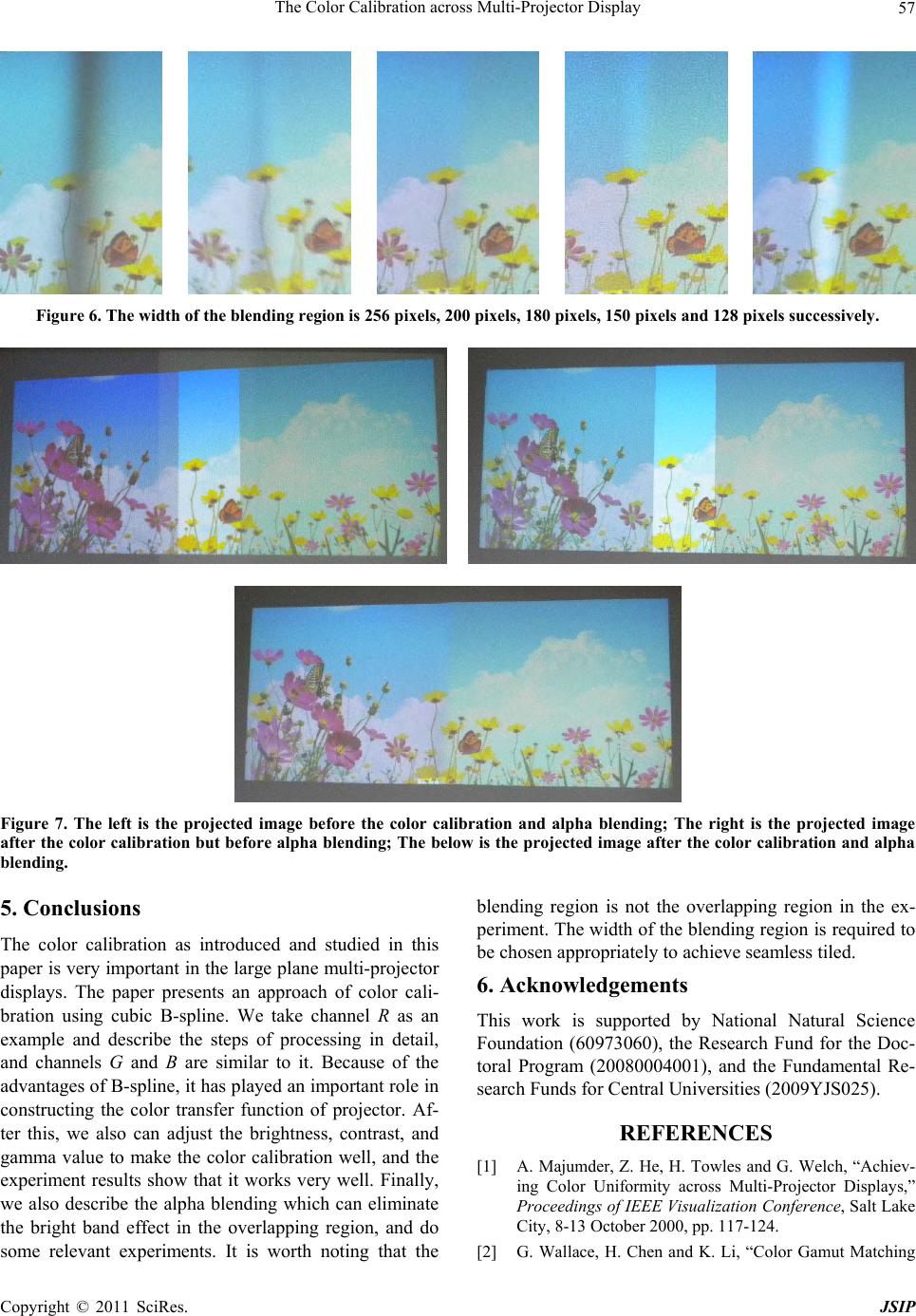 The Color Calibration across MultiProjector Display