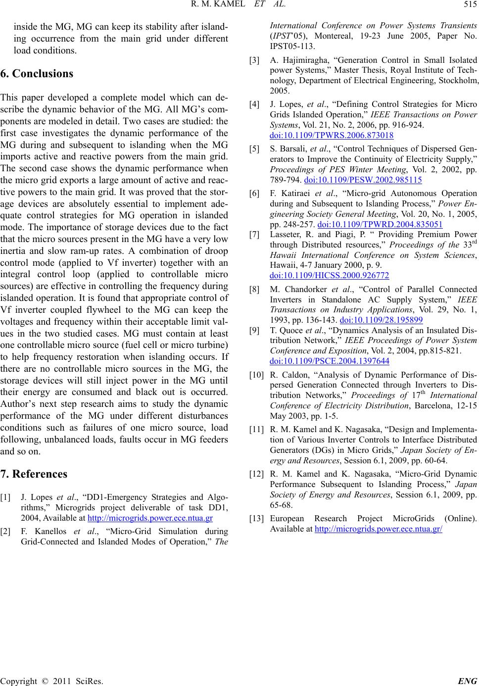 Detailed Analysis of Micro-Grid Stability during Islanding Mode under ...