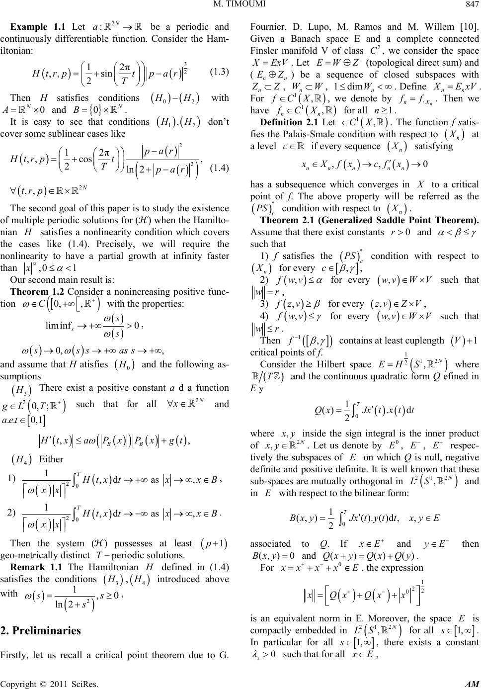 Multiple Periodic Solutions For Some Classes Of First Order Hamiltonian Systems