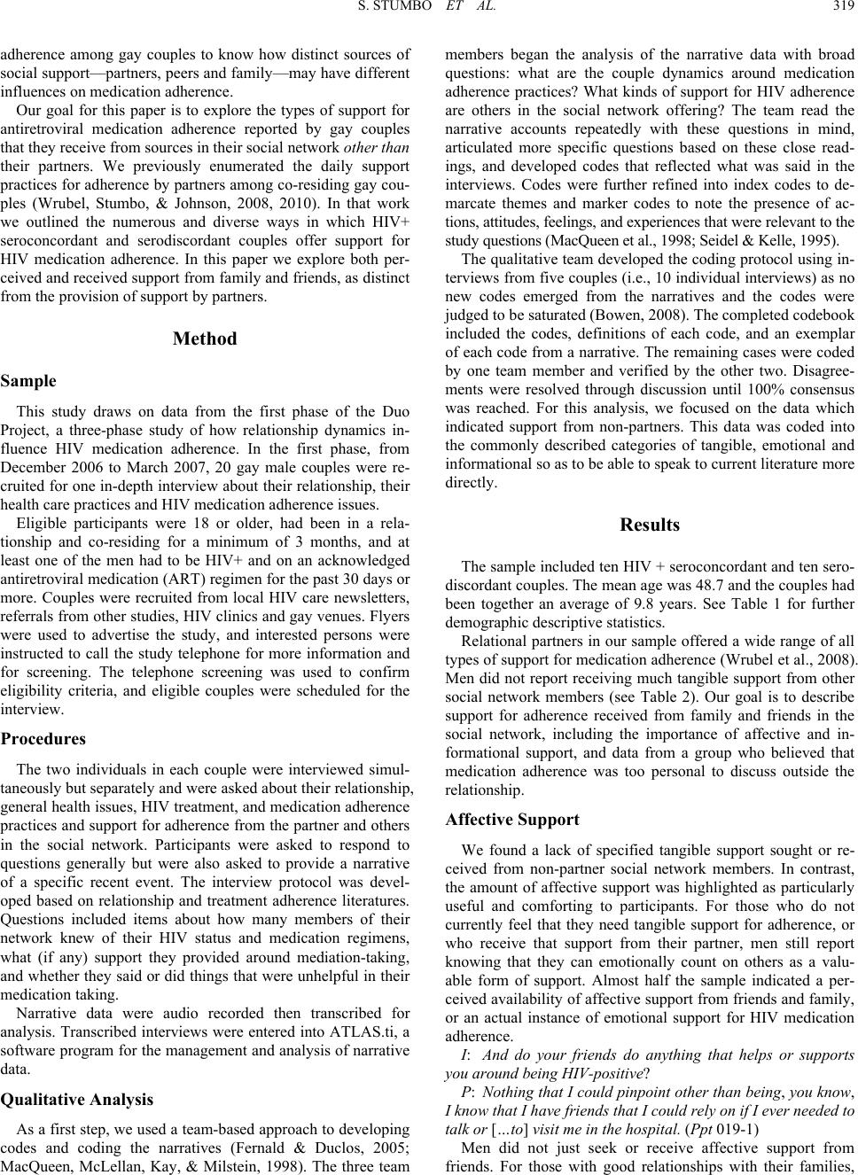 A Qualitative Study of HIV Treatment Adherence Support from Friends and