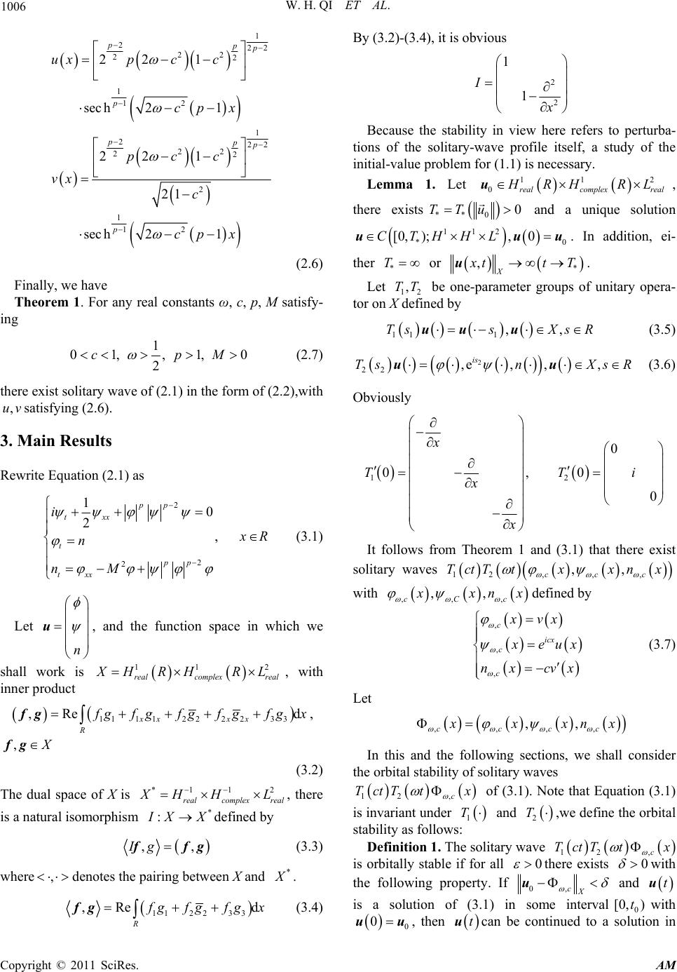 Orbital Stability of Solitary Waves for Generalized Klein-Gordon ...