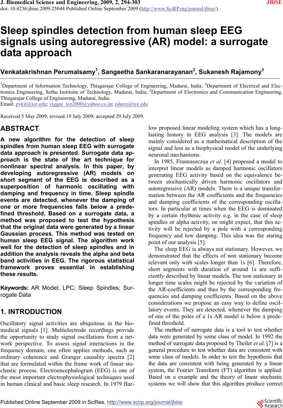 Sleep spindles detection from human sleep EEG signals using ...