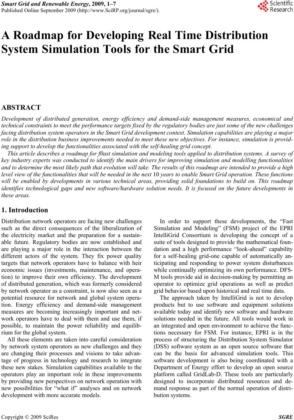A Roadmap for Developing Real Time Distribution System Simulation Tools ...