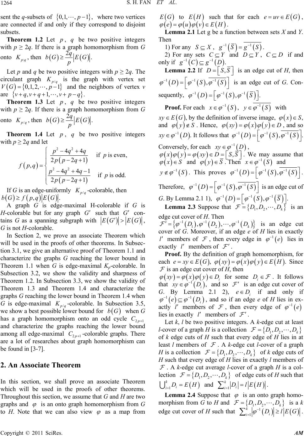 The Maximum Size of an Edge Cut and Graph Homomorphisms