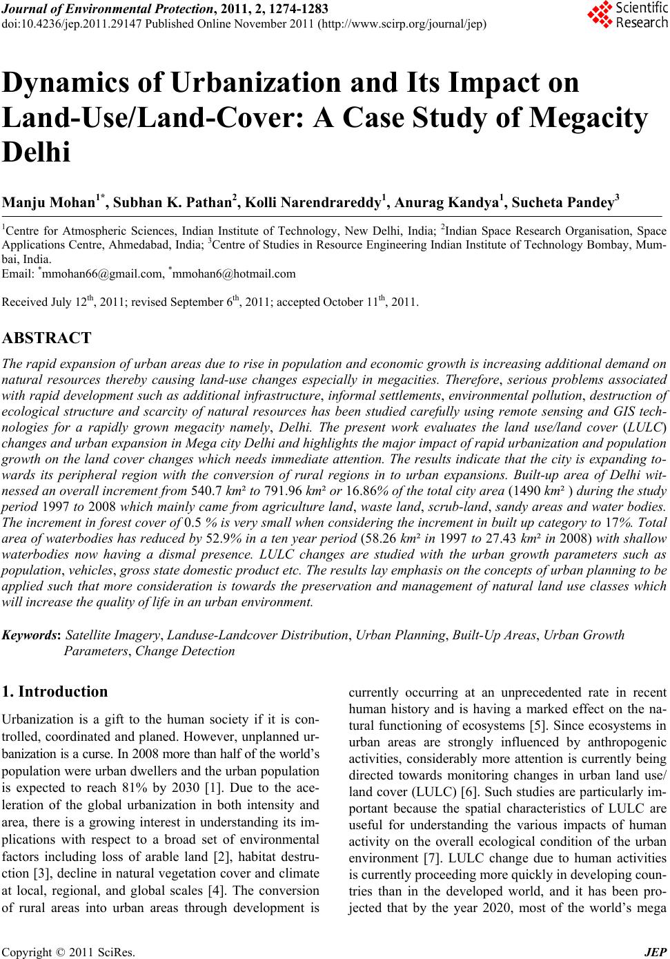 research paper on urbanization in india