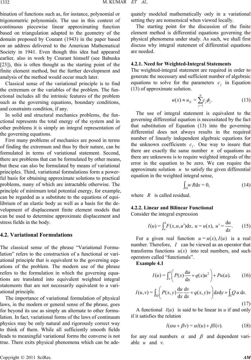 An Introduction To Numerical Methods For The Solutions Of Partial Differential Equations