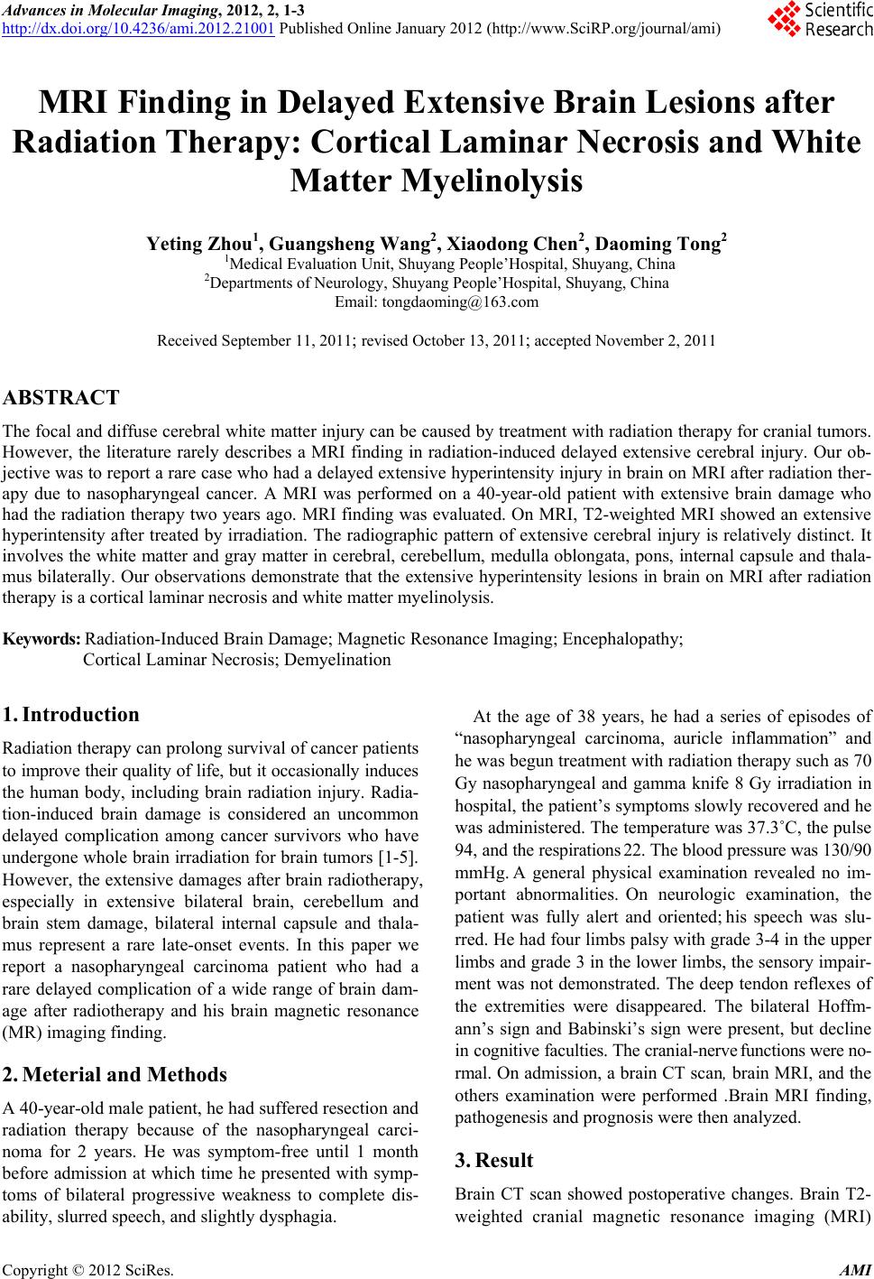 MRI Finding In Delayed Extensive Brain Lesions After Radiation Therapy mri-finding-in-delayed-extensive-brain-lesions-after-radiation-therapy