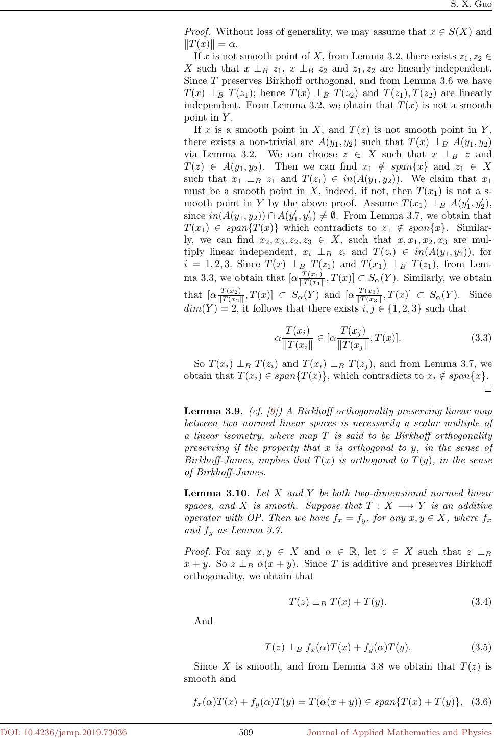 The Additive Operator Preserving Birkhoff Orthogonal