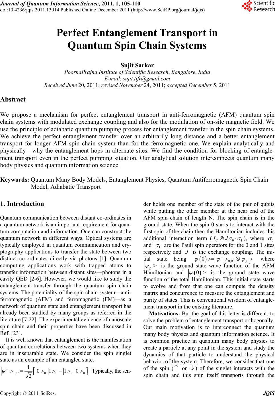 Perfect Entanglement Transport in Quantum Spin Chain Systems
