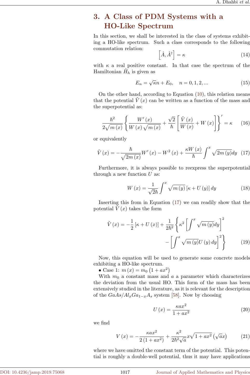 A New Class of Exactly Solvable Models within the Schrödinger Equation ...
