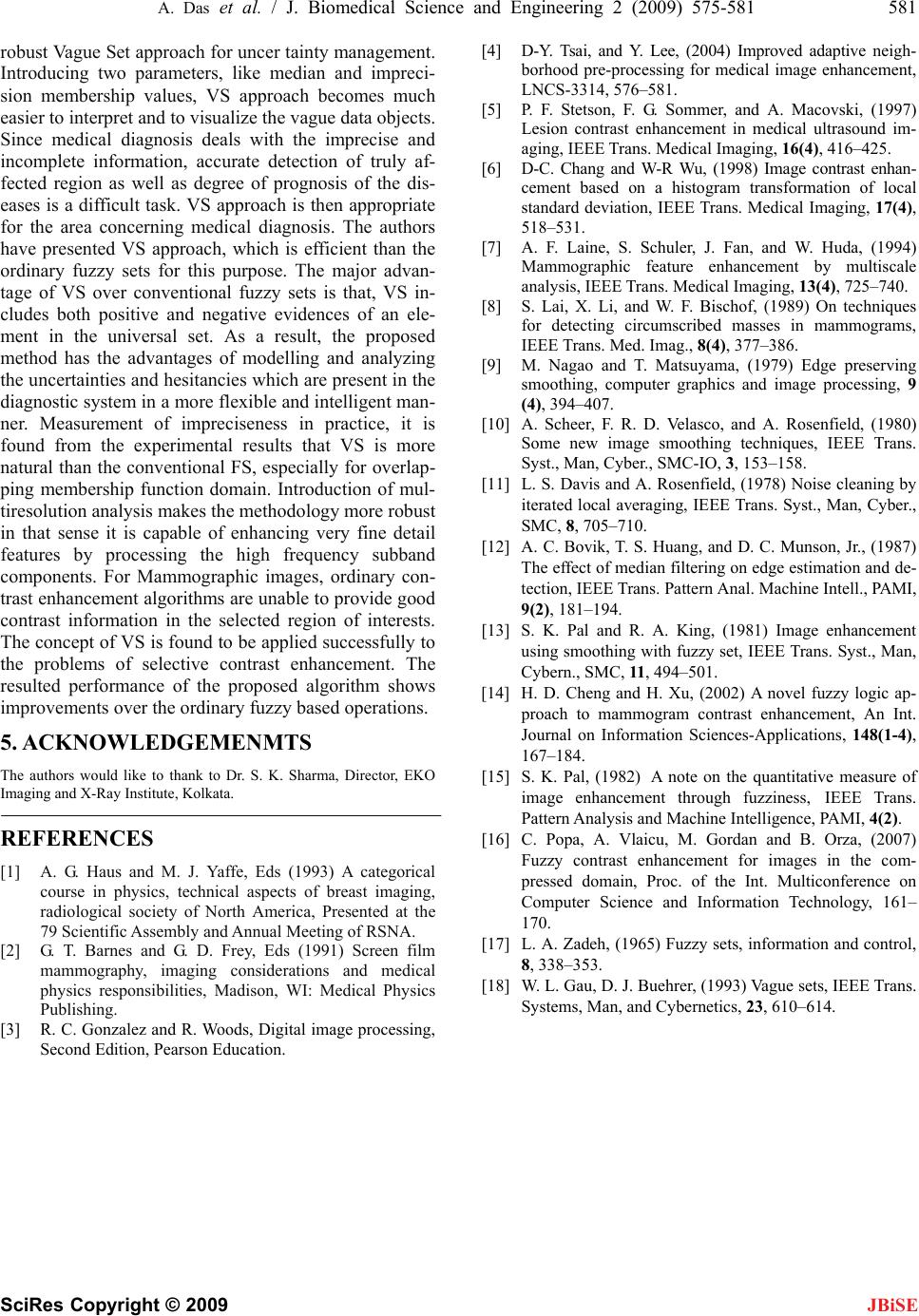 A novel vague set approach for selective contrast enhancement of ...